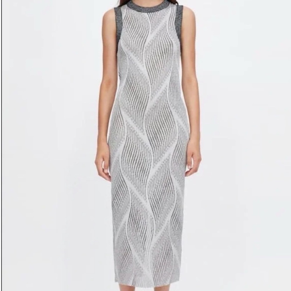 NWOT Zara Strapless Gray Knit Dress